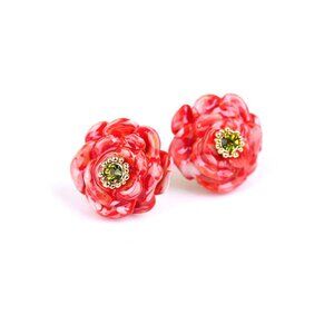 Les Nereides Roses D'Hiver Crystal Stud Earrings